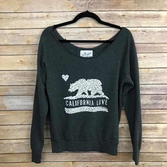 Reflex Tops - "California Love" Off-Shoulder Distressed Pullover